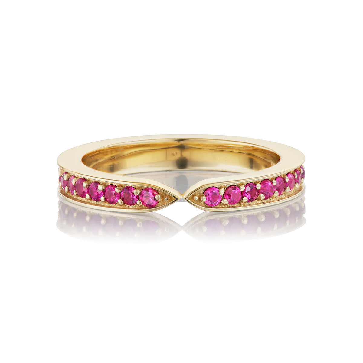 Skinny Dark Pink Sapphire Goddess Wrap Ring
