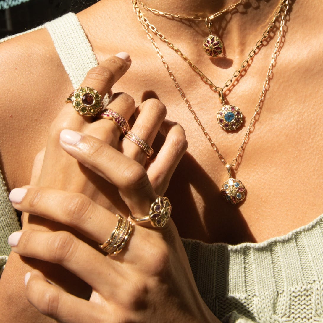 Round Lotus Flower Ring