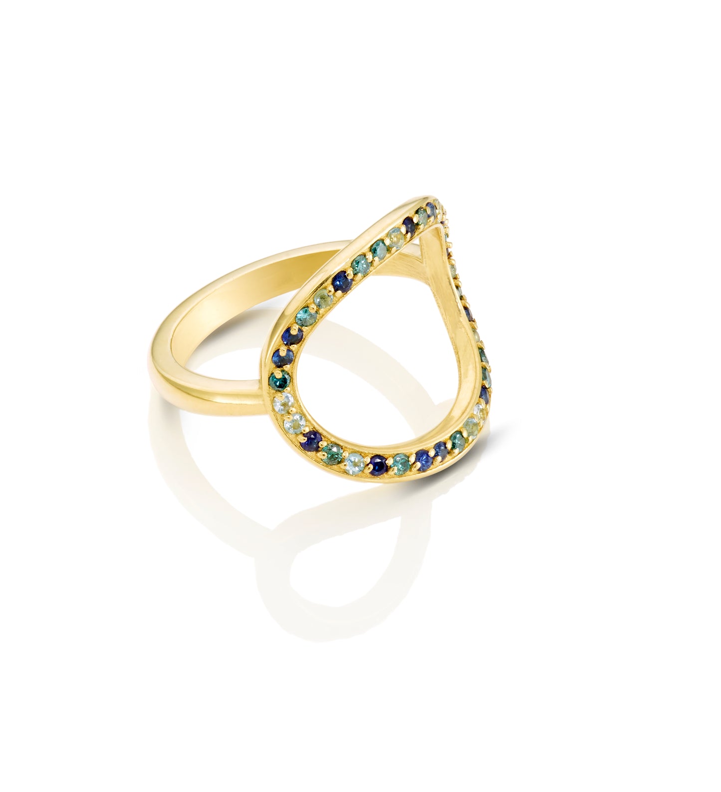 Mixed Blue Circle Ring