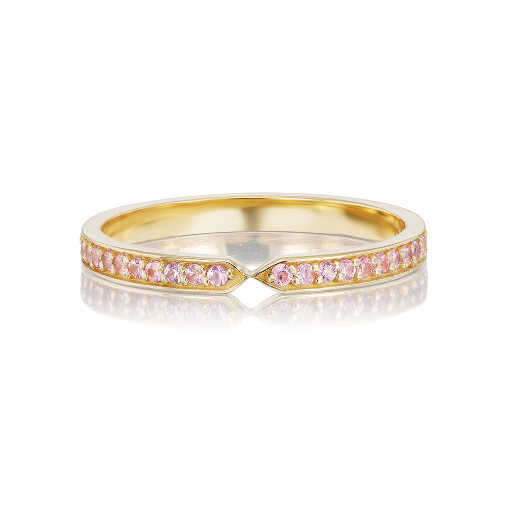 Skinny Light Pink Sapphire Goddess Wrap Ring