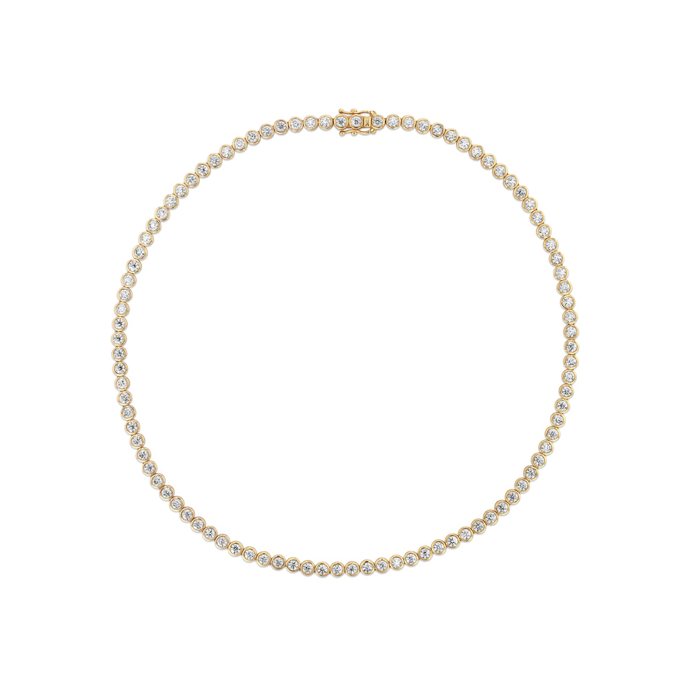 Moissanite Bezel Set Tennis Necklace