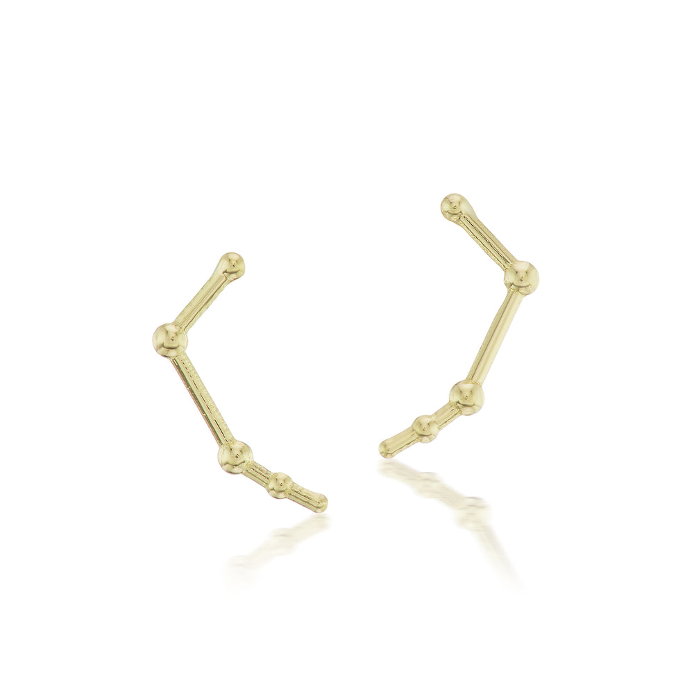 Aries Constellation Gold Stud Earrings