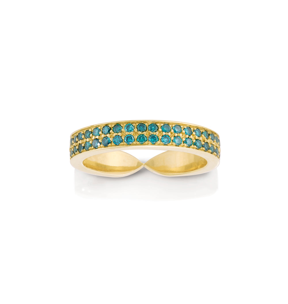 Double Blue Diamond Goddess Wrap Ring
