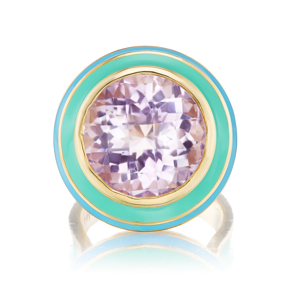 Round Amethyst Cocktail Ring