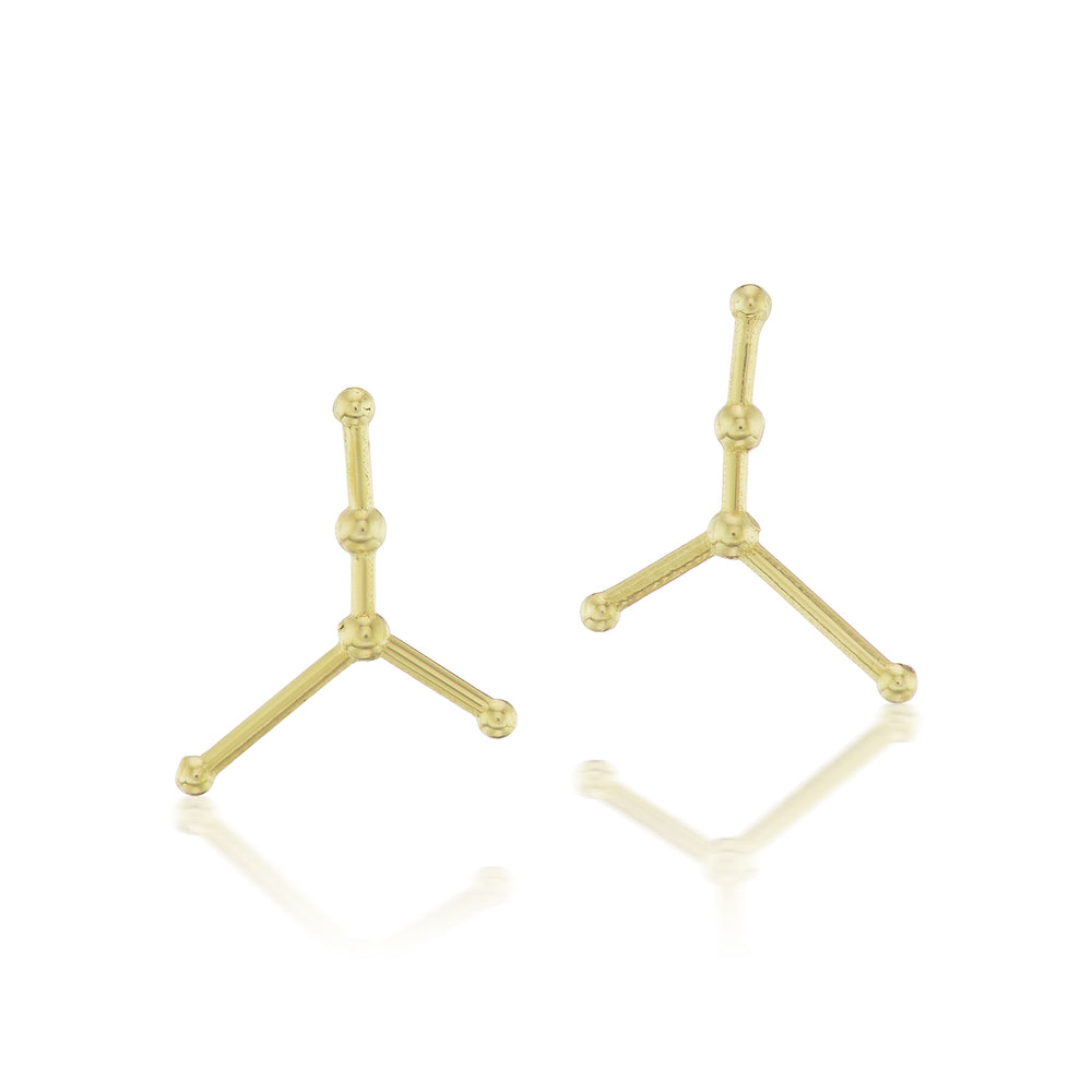 Cancer Constellation Gold Stud Earrings