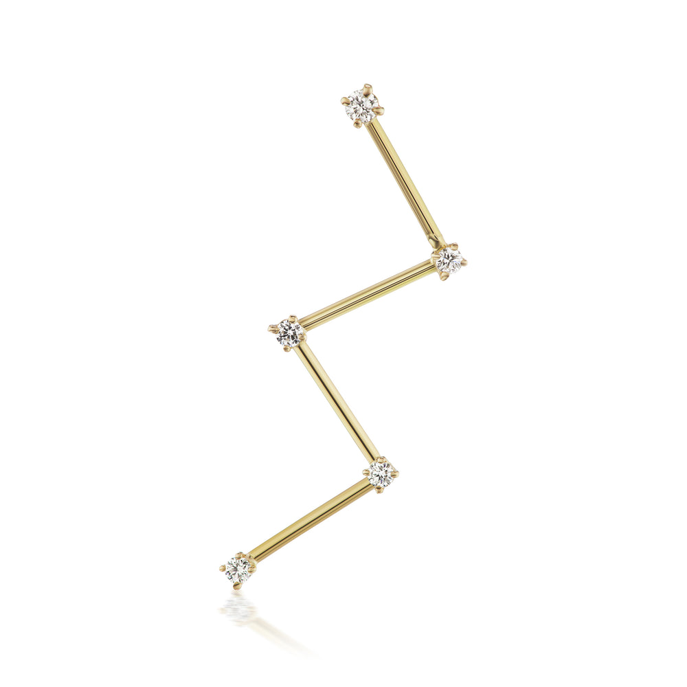 Cassiopeia Constellation Earring, Single