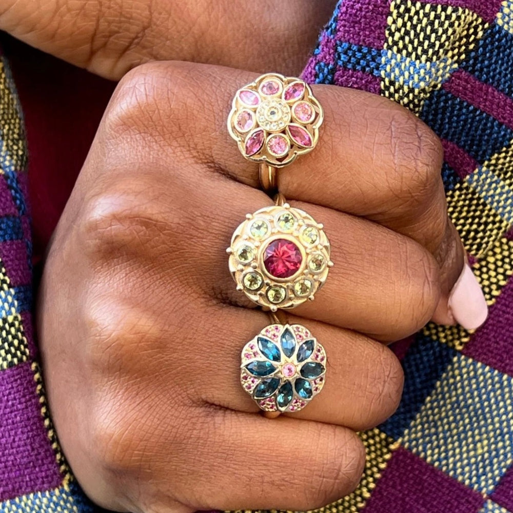 Mixed Pink Lotus Flower Ring – Tara Hirshberg Jewelry