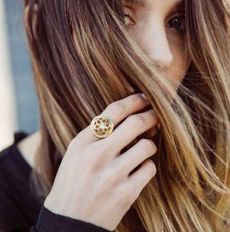 
                  
                    Sacred Flower Dome Ring
                  
                