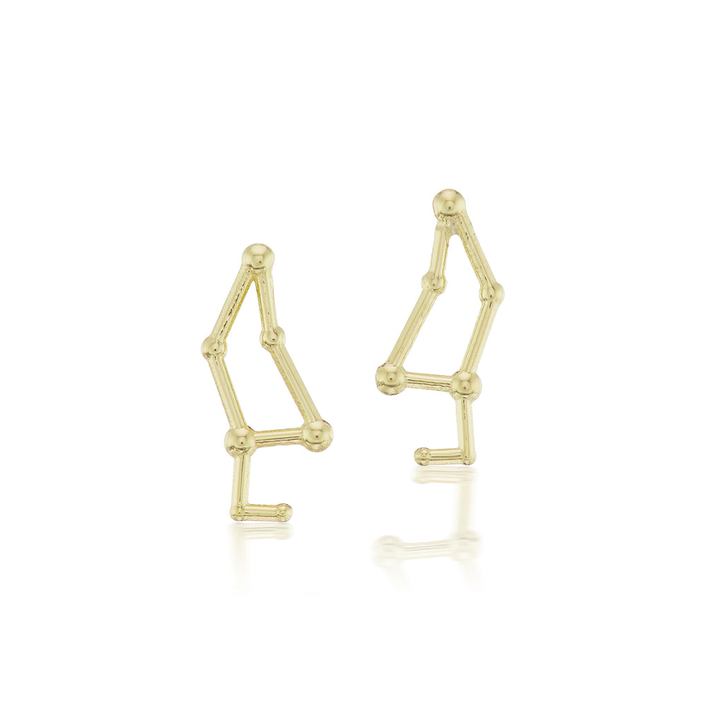 Leo Constellation Gold Stud Earrings