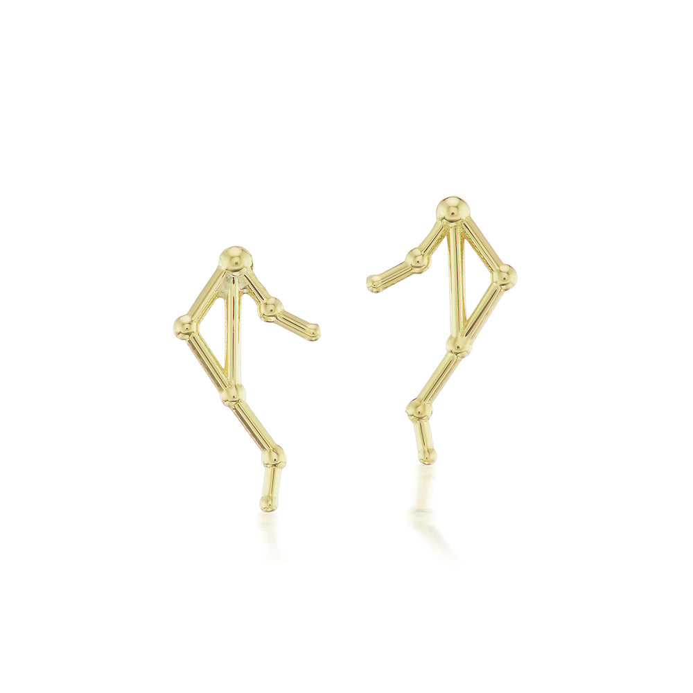 Libra Constellation Gold Stud Earrings