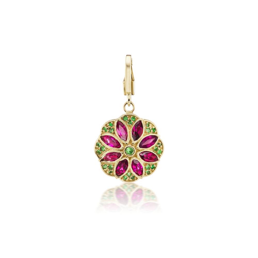 
                  
                    Marquise Pink Tourmaline Lotus Flower Charm
                  
                