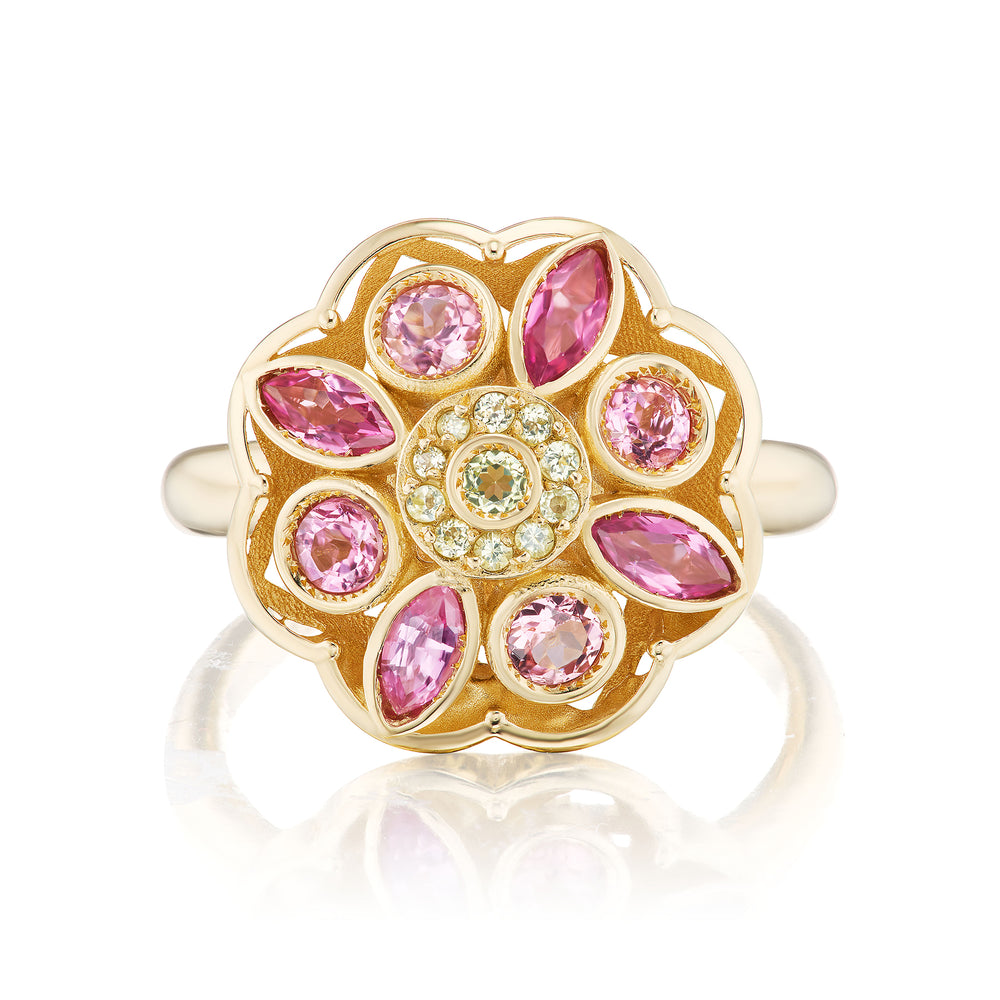 Mixed Pink Lotus Flower Ring