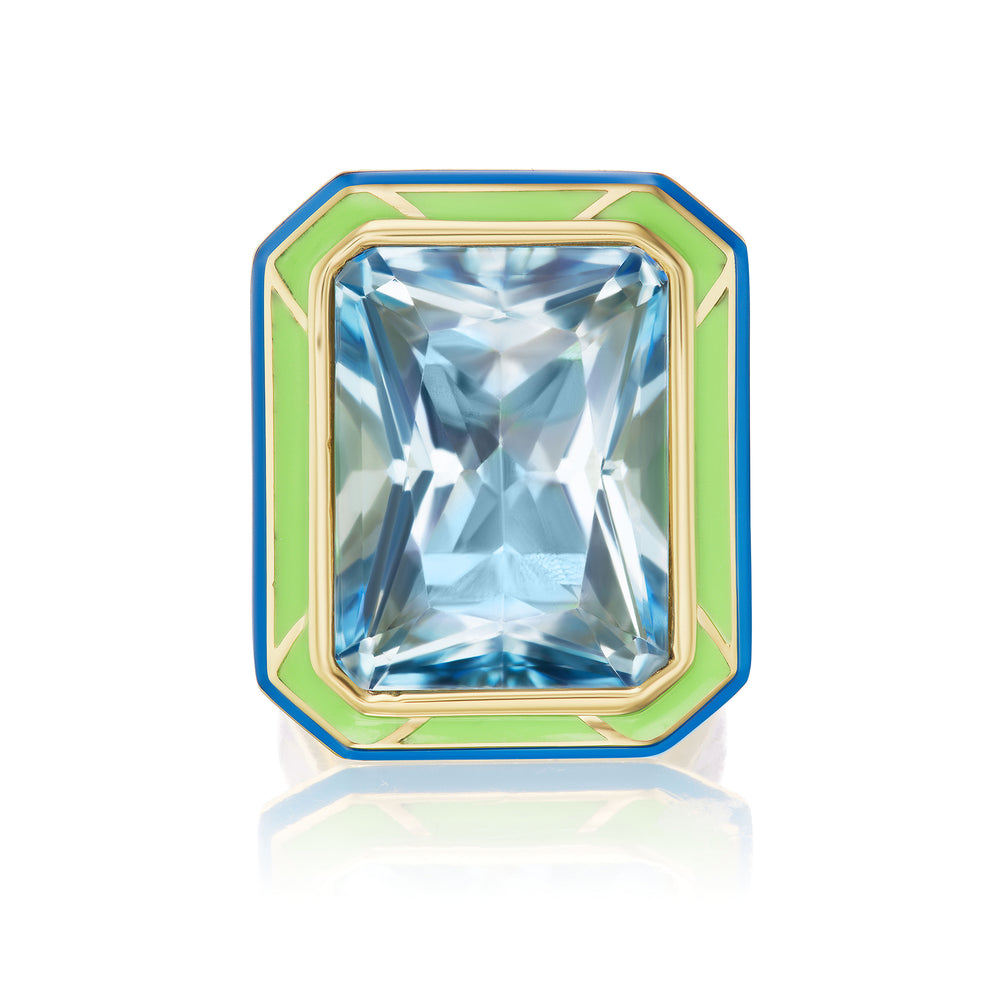 Not Your Grandma's Cocktail Ring, Aquamarine