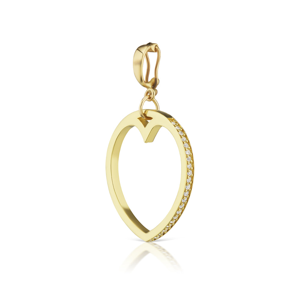 Diamond Open Heart Charm