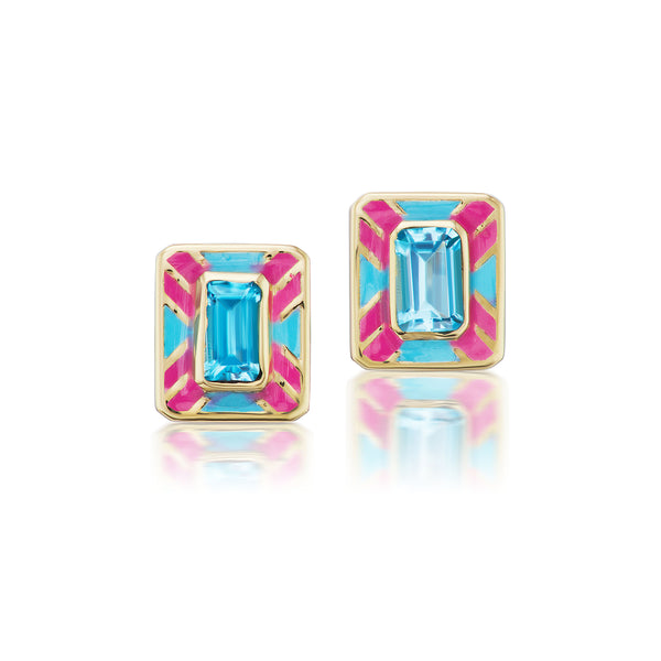 Multi Shape Gemstone Drop Stud Earrings – Ashley Schenkein Jewelry Design