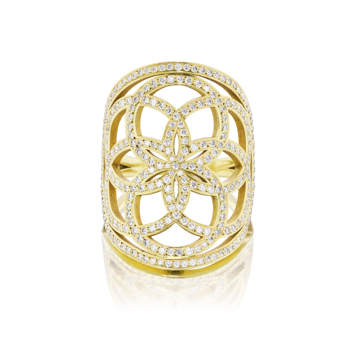 
                  
                    Sacred Flower Diamond Shield Ring
                  
                