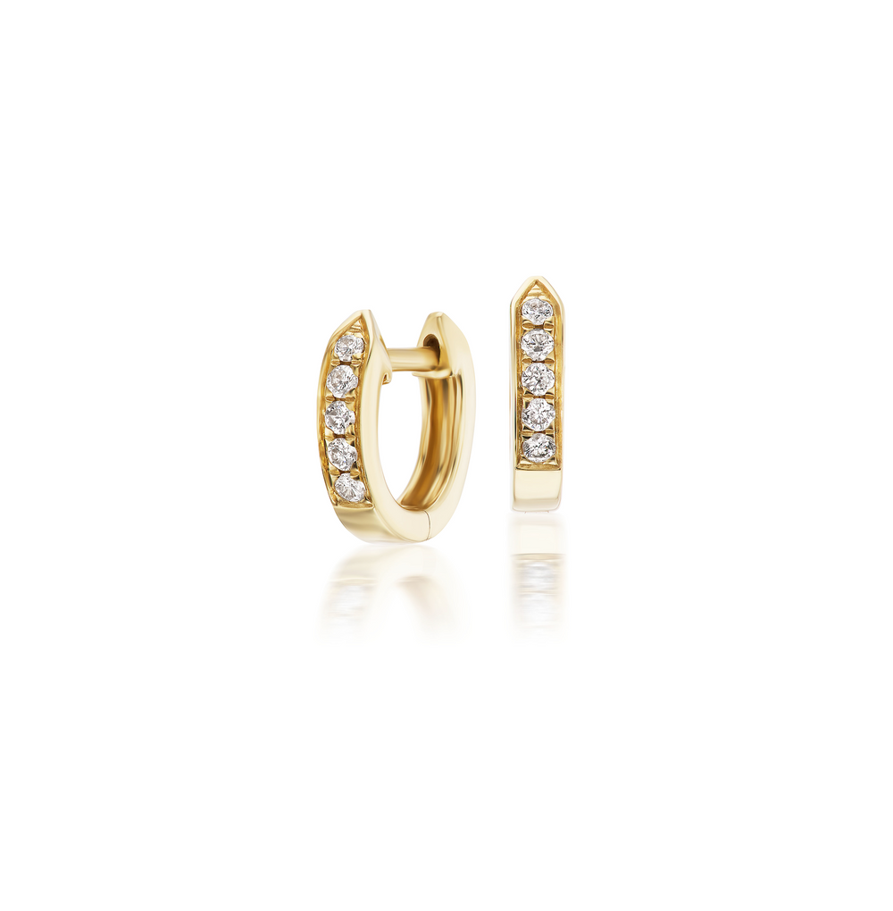 Goddess Diamond Huggie Earrings