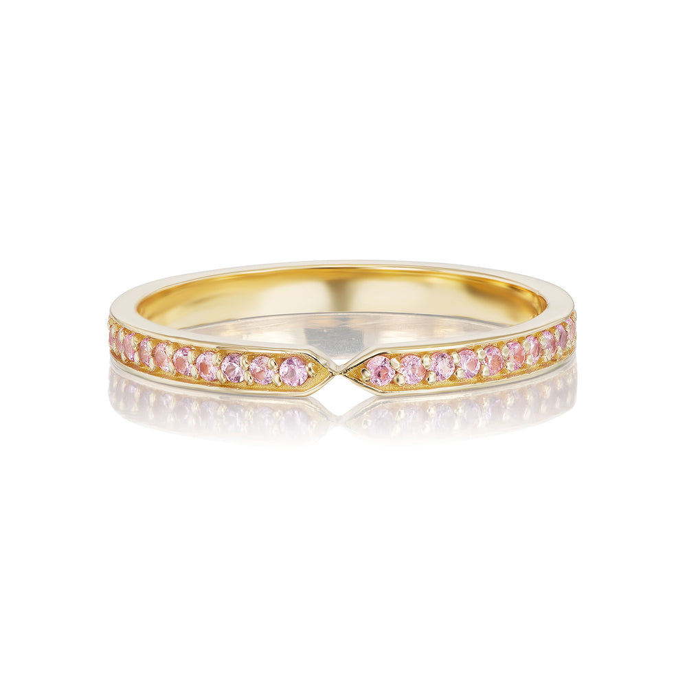Skinny Light Pink Sapphire Goddess Wrap Ring