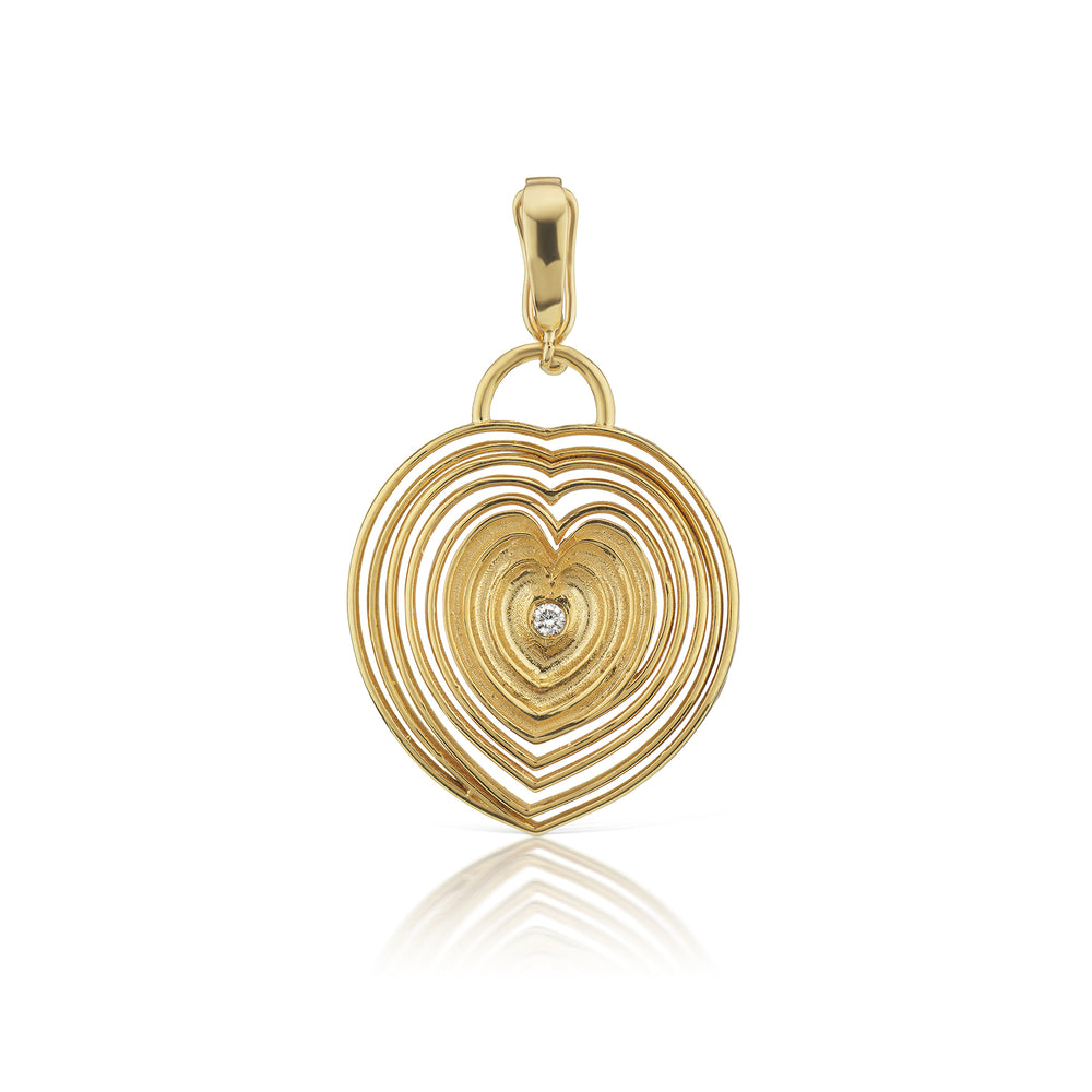 Gold Spiral Heart Charm