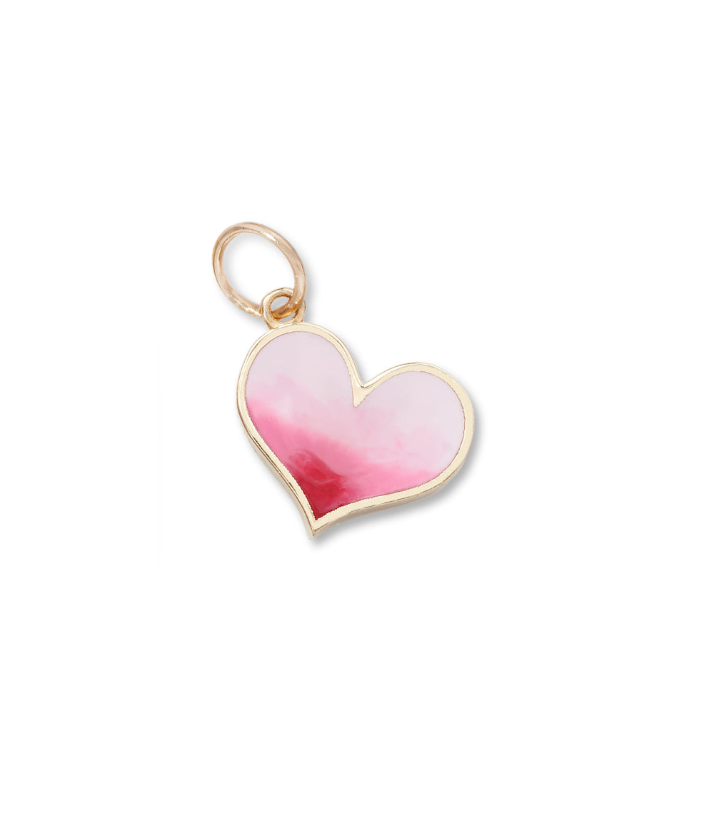 Beverly Pink Ombré Enamel Heart Charm