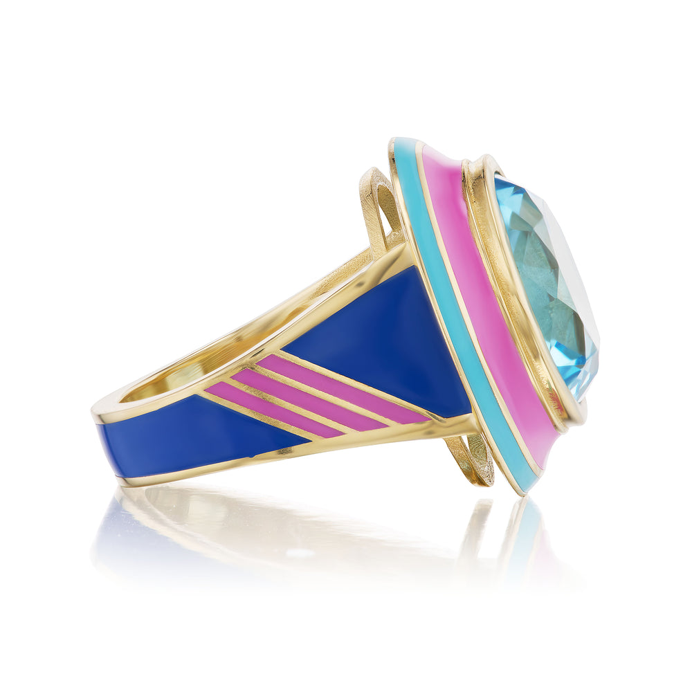 
                  
                    Round Blue Topaz Cocktail Ring
                  
                