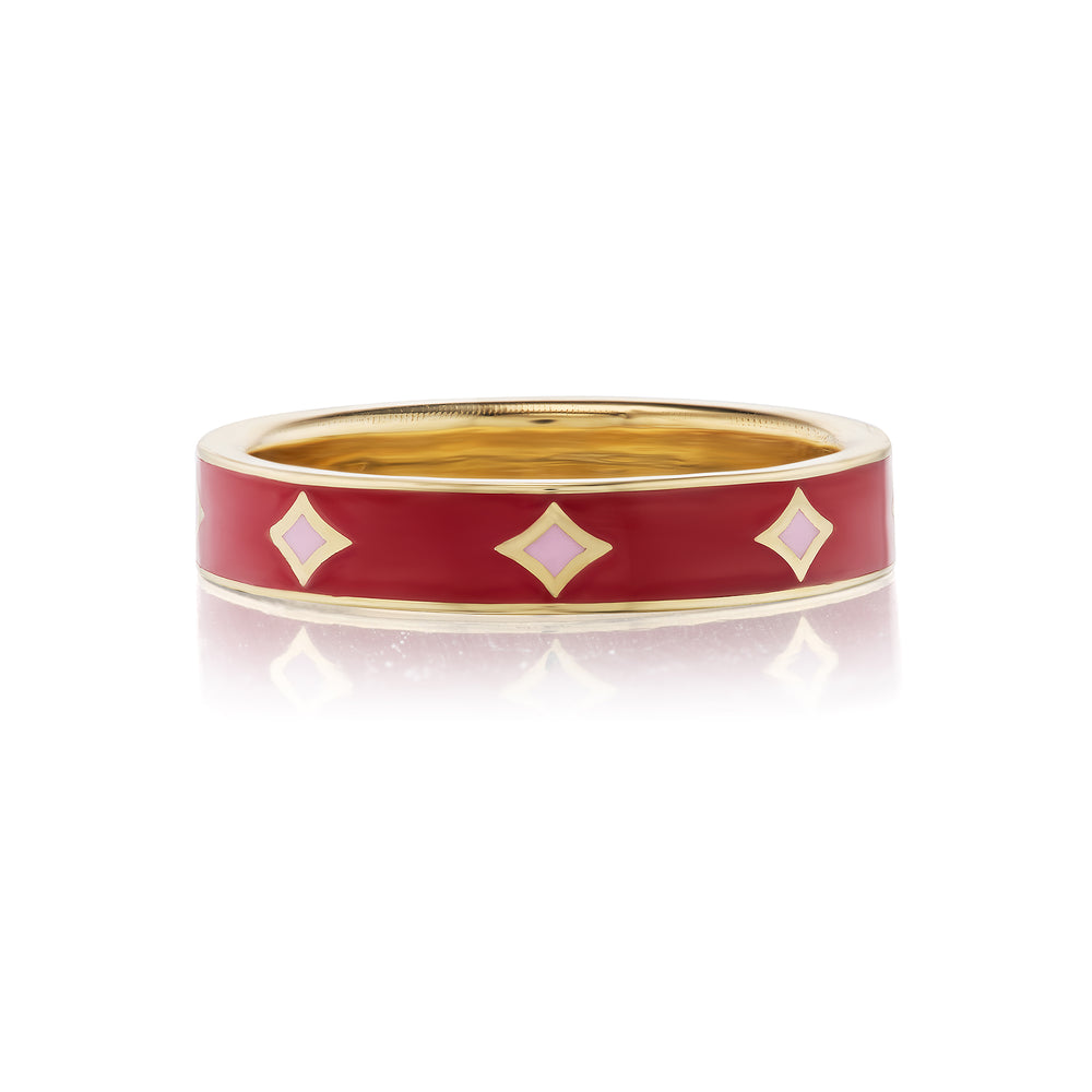 Hollywood Red Diamond Quad Cocktail Band Ring